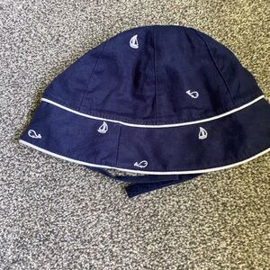 Janie and Jack Dark Blue Hat with White Nautical Theme